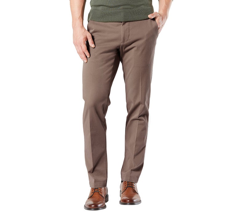 Dockers Men's Straight Fit Workday Khaki Smart 360 Flex Pants (Regular and Big & Tall), Dark Pebble, 36W x 32L - Image 1